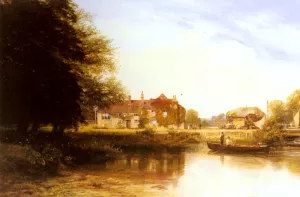 The Swan at Pangbourne Oil painting by George Vicat Cole