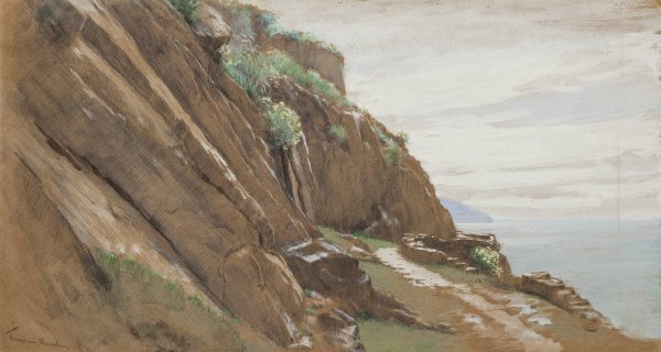 Main Product Photo of Berghang bei Monterosso al Mare  Painting by George Von Hoesslin