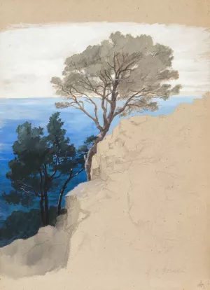 Steilkuste am Golf von Genua Oil painting by George Von Hoesslin
