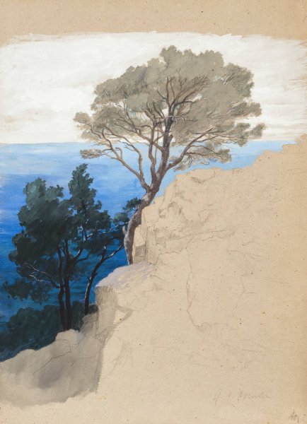 Main Product Photo of Steilkuste am Golf von Genua  Painting by George Von Hoesslin