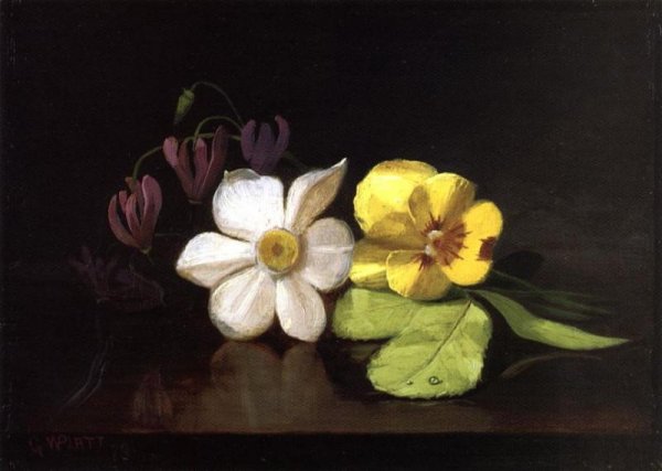 Still Life: A Handful of Flowers by George W. Platt - Hand-Painted Oil Painting Reproduction