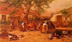 After the Day's Toil by George Washington Nicholson - Oil Painting Reproduction