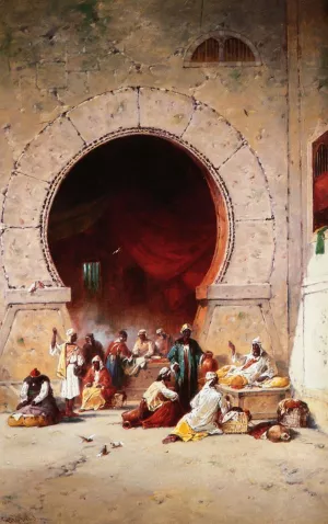 Moorish Bazaar by George Washington Nicholson - Oil Painting Reproduction