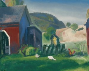 Barnyard And Chickens by George Wesley Bellows Oil Painting