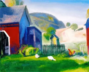 Barnyard and Chickens Oil painting by George Wesley Bellows