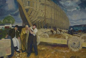 Builders of Ships by George Wesley Bellows Oil Painting