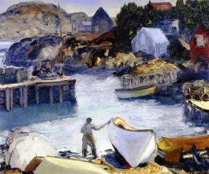 Cleaning His Lobster Boat by George Wesley Bellows Oil Painting