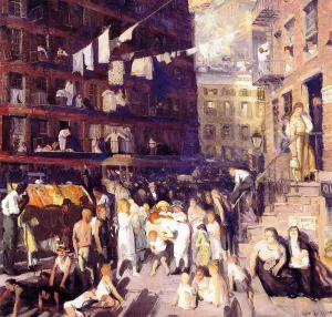 Cliff Dwellers by George Wesley Bellows - Oil Painting Reproduction