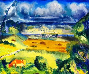 Clouds and Meadow by George Wesley Bellows - Oil Painting Reproduction