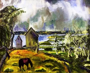 Dead Orchard, Newport, Rhode Island Oil painting by George Wesley Bellows