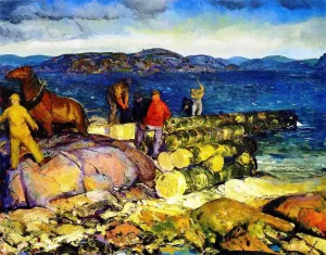 Dock Builders by George Wesley Bellows Oil Painting