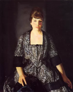 Emma in the Black Print by George Wesley Bellows - Oil Painting Reproduction