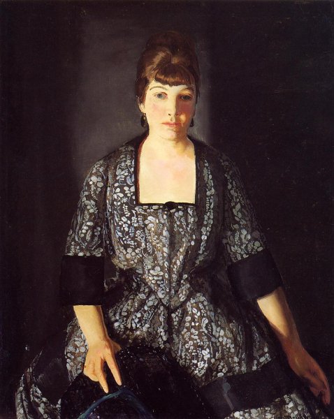 Emma in the Black Print by George Wesley Bellows - Hand-Painted Oil Painting Reproduction