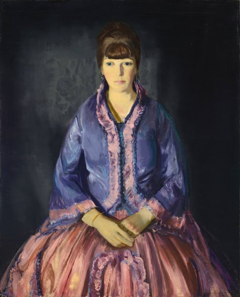 Emma in the Purple Dress  by George Wesley Bellows - Hand-Painted Oil Painting Reproduction