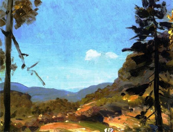 Main Product Photo of Evening Hills, Catskill Mountains Painting by George Wesley Bellows