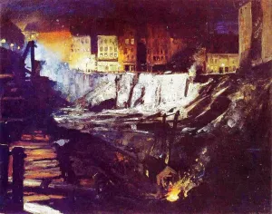 Excavation at Night by George Wesley Bellows Oil Painting