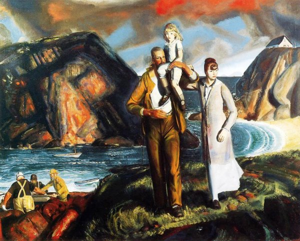 Fisherman's Family by George Wesley Bellows - Hand-Painted Oil Painting Reproduction