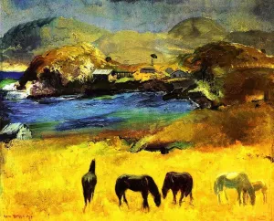 Horses, Carmel painting by George Wesley Bellows