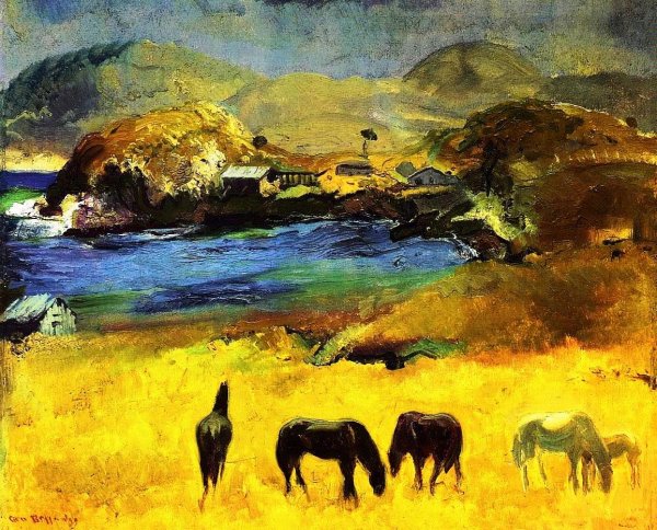 Horses, Carmel by George Wesley Bellows - Hand-Painted Oil Painting Reproduction