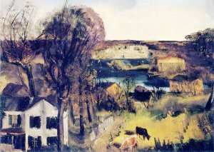 Hudson at Saugerties Oil painting by George Wesley Bellows