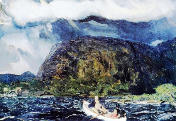 Main Product Photo of In a Rowboat Painting by George Wesley Bellows