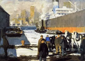 Men of the Docks by George Wesley Bellows - Oil Painting Reproduction
