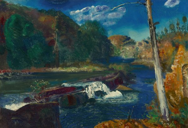 Mill Dam  by George Wesley Bellows - Hand-Painted Oil Painting Reproduction