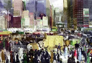 New York by George Wesley Bellows - Oil Painting Reproduction