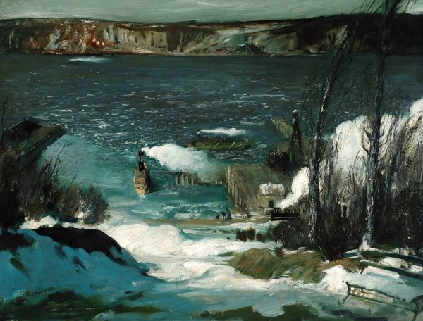North River  by George Wesley Bellows - Hand-Painted Oil Painting Reproduction