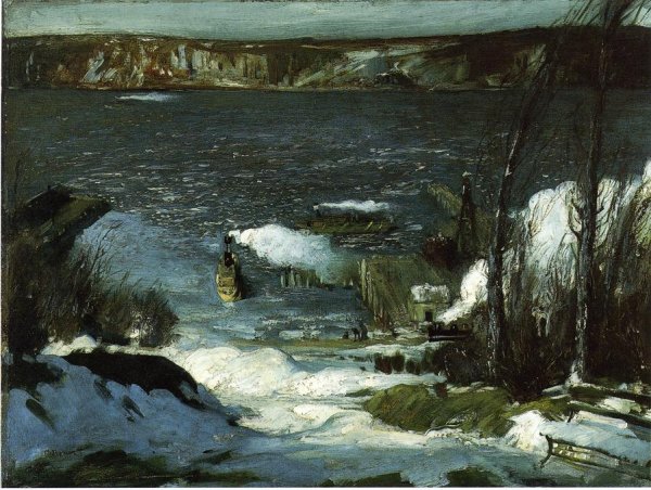 North River by George Wesley Bellows - Hand-Painted Oil Painting Reproduction