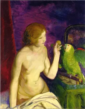 Nude with a Parrot Oil painting by George Wesley Bellows
