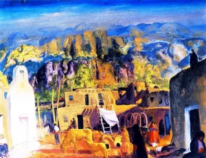 Pueblo, Tesuque, Number One by George Wesley Bellows Oil Painting
