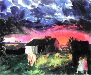 Red Sun by George Wesley Bellows - Oil Painting Reproduction