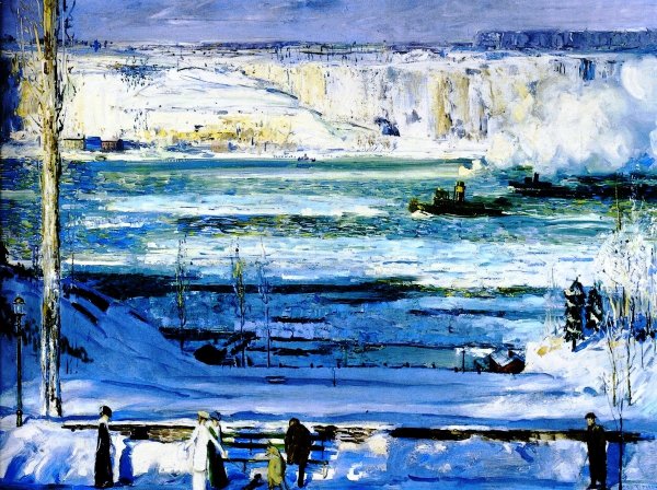 Main Product Photo of Snow-Capped River Painting by George Wesley Bellows
