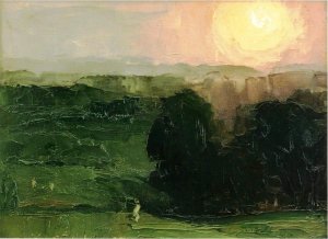 Sunset, Jersey Hills Oil painting by George Wesley Bellows