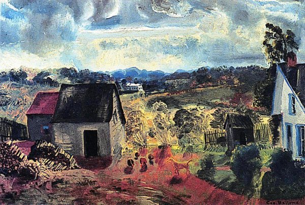 Sunset, Shady Valley (also known as Bogg's Road) by George Wesley Bellows - Hand-Painted Oil Painting Reproduction