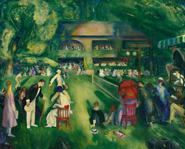 Tennis At Newport  by George Wesley Bellows - Hand-Painted Oil Painting Reproduction