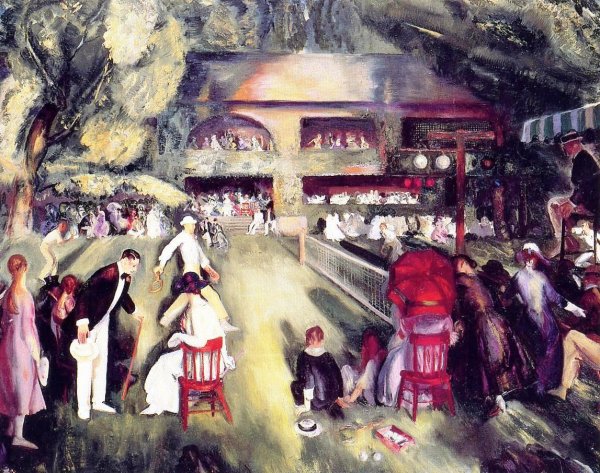 Tennis at Newport by George Wesley Bellows - Hand-Painted Oil Painting Reproduction