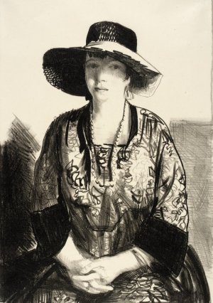 The Black Hat by George Wesley Bellows Oil Painting
