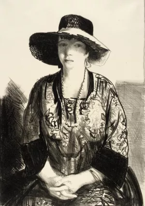 The Black Hat by George Wesley Bellows Oil Painting