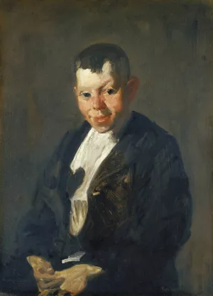 The Newsboy by George Wesley Bellows Oil Painting