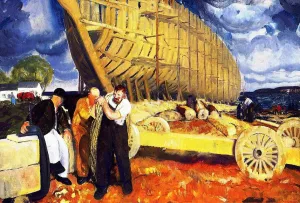 The Rope also known as Builders of Ships by George Wesley Bellows Oil Painting