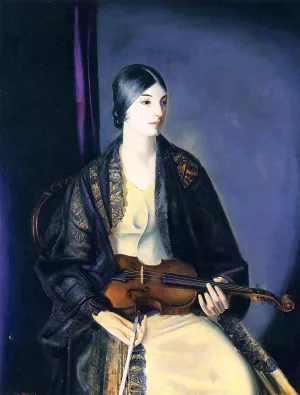 The Violinist Leila Kalman by George Wesley Bellows - Oil Painting Reproduction
