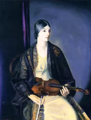 The Violinist Leila Kalman Oil painting by George Wesley Bellows
