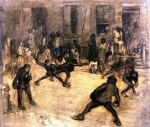 Tin Can Battle, San Juan Hill, New York Oil painting by George Wesley Bellows