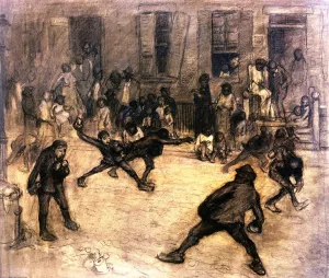Tin Can Battle, San Juan Hill, New York by George Wesley Bellows Oil Painting
