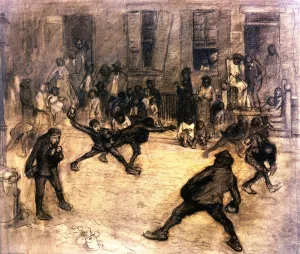 Tin Can Battle, San Juan Hill, New York Oil painting by George Wesley Bellows