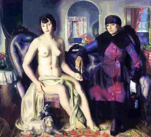 Two Women also known as Sacred and Profane Love by George Wesley Bellows Two Women also known as Sacred and Profane Love Oil painting by George Wesley Bellows