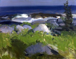 Vine Clad Shore-Monhegan Island by George Wesley Bellows Oil Painting