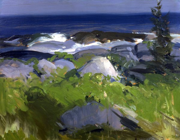 Vine Clad Shore-Monhegan Island  by George Wesley Bellows - Hand-Painted Oil Painting Reproduction